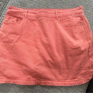 Tribal Vibrant Coral Mini Skirt
